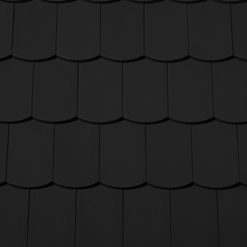 SwissporTON (Creaton) Róna szegmensvágású alapcserép - Fekete matt engóbozott - Nuance